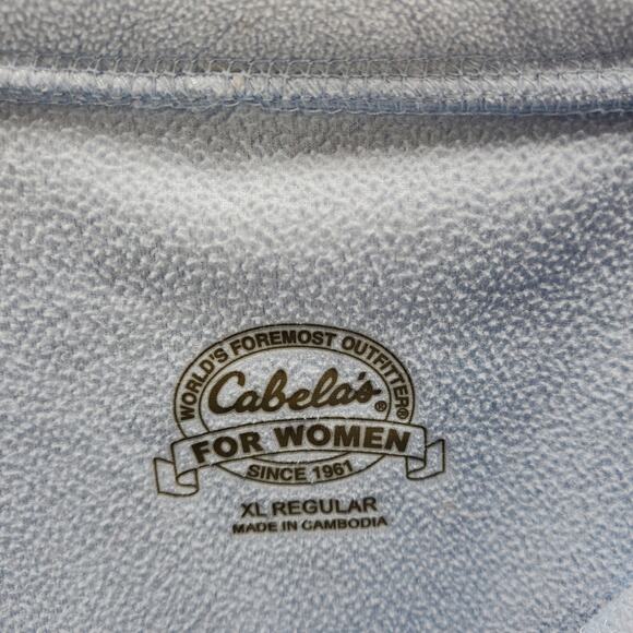 Cabelas Sweatshirt Womens XL Regular Blue 1/4 Zip Long Sleeve 100% Polyester Top - Picture 10 of 11